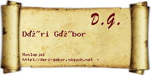 Déri Gábor névjegykártya